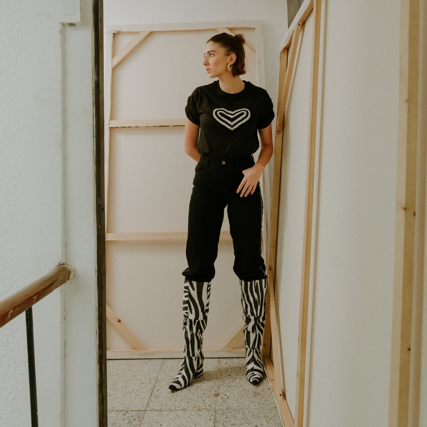 Black and White Heart T-shirt