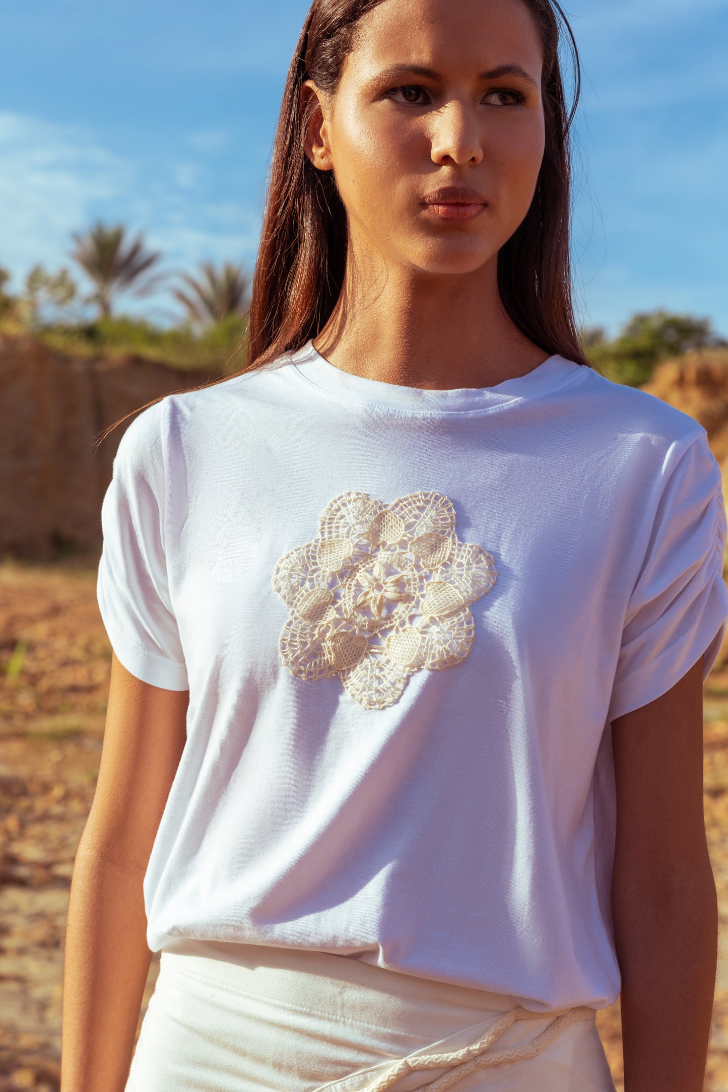 Sand White T-Shirt