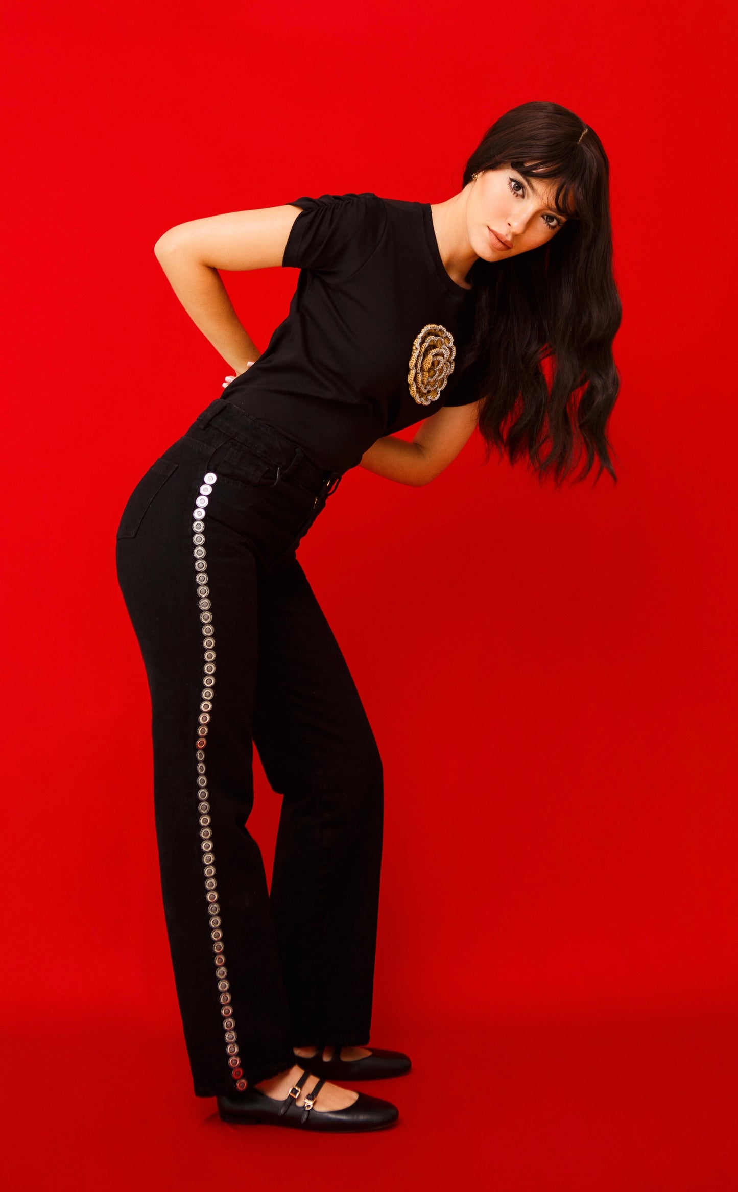 Disco Lover Black Denim Pant