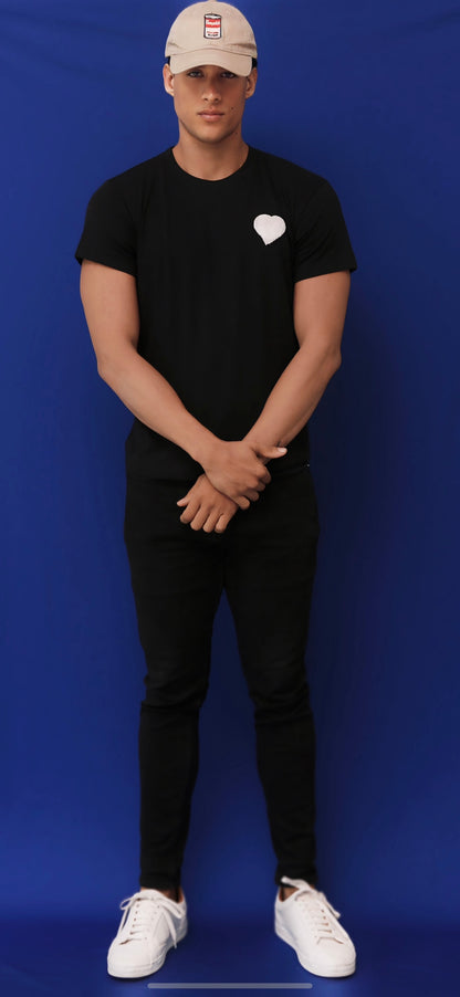 Black White Heart T-shirt