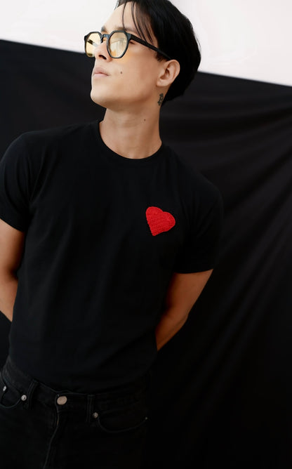 Black Red Heart T-shirt