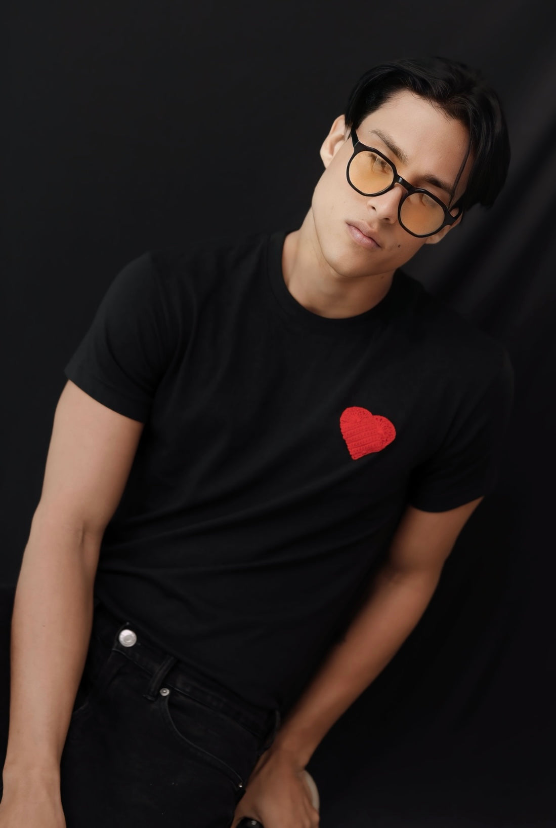 Black Red Heart T-shirt