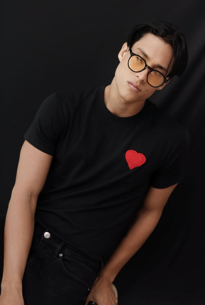 Black Red Heart T-shirt