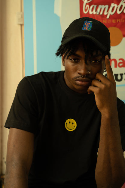 Happy Face  Black T-shirt